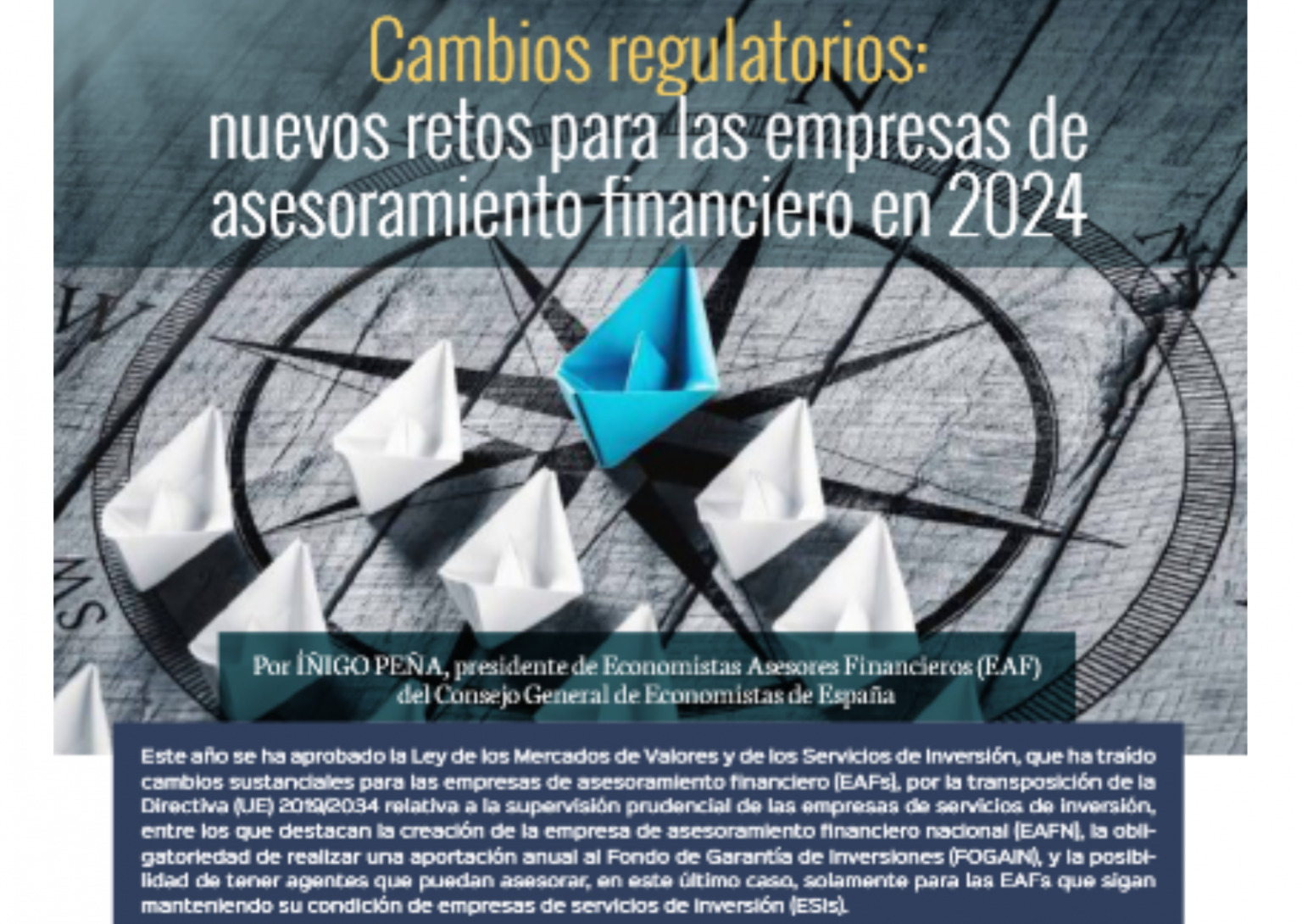 Cambios regulatorios: nuevos retos para las empresas de asesoramiento ...